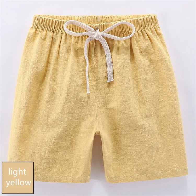 Boys Shorts Kids Shorts Candy Color Girls Children Summer Beach Loose Shorts Casual Pants Cotton & Linen Comfortable 2-10Yrs Hot