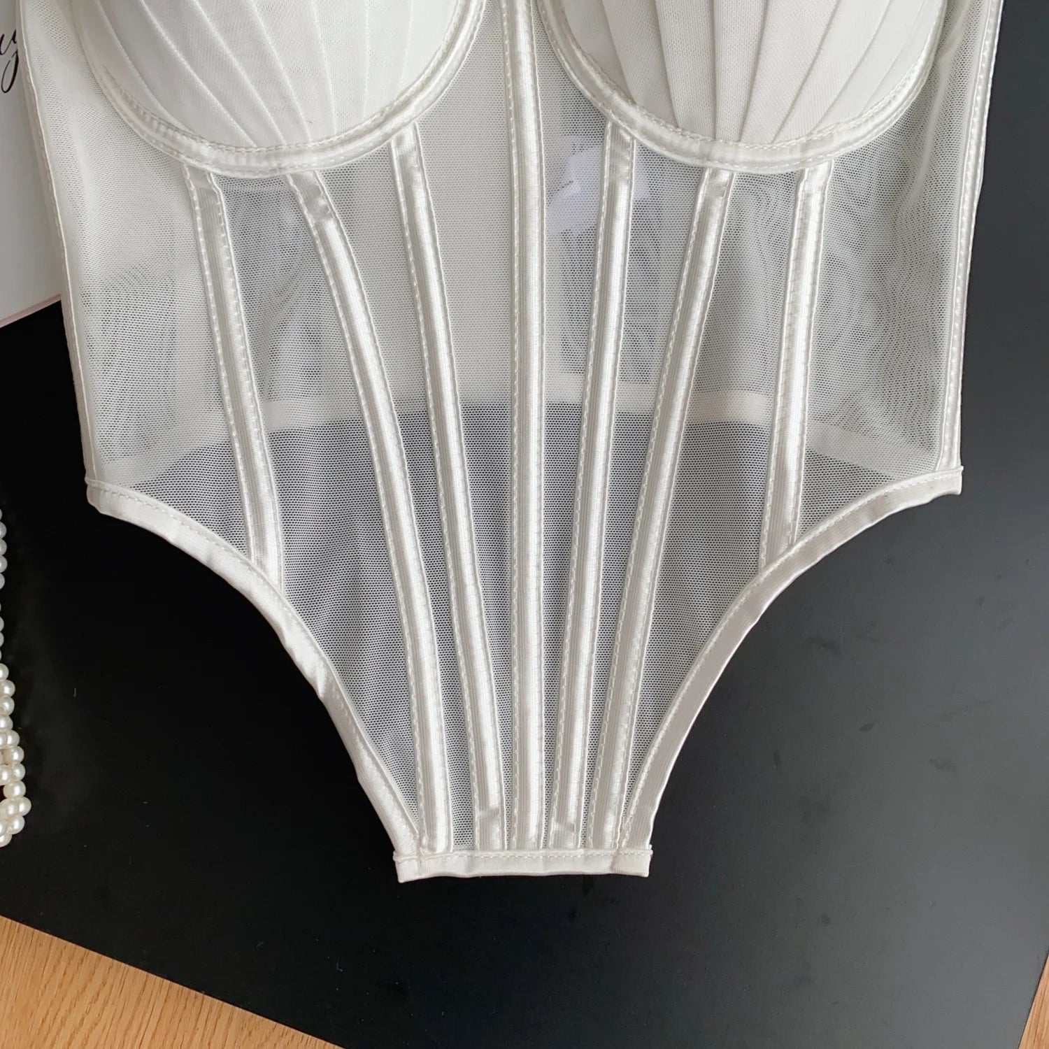 SINGREINY Fashion Solid Corset Lingerie Top Ladies Strap Sheer Mesh Slim Camisole American Retro Backless Beach Sexy Tank Top