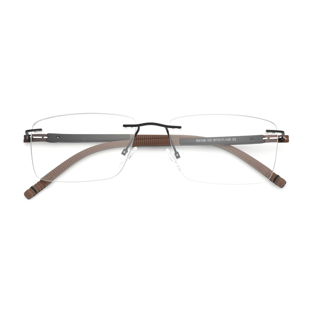 ZENOTTIC High-quality Rimless Rectangle Prescription Glasses Anti Blue Light/Photochromic Optical Eyeglasses For Men