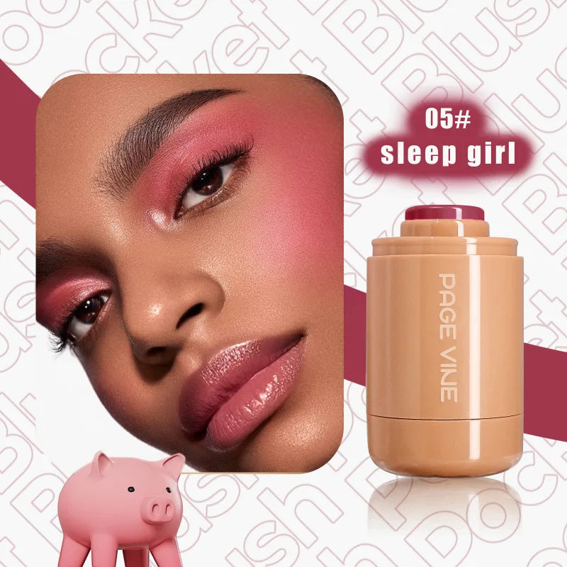 New Blush Stick 3-in-1 Cheek Lip Tinted Moistured Blush Stick Silky Brighten Blush Cream Blusher Cosmetics Tubes Matte Contour