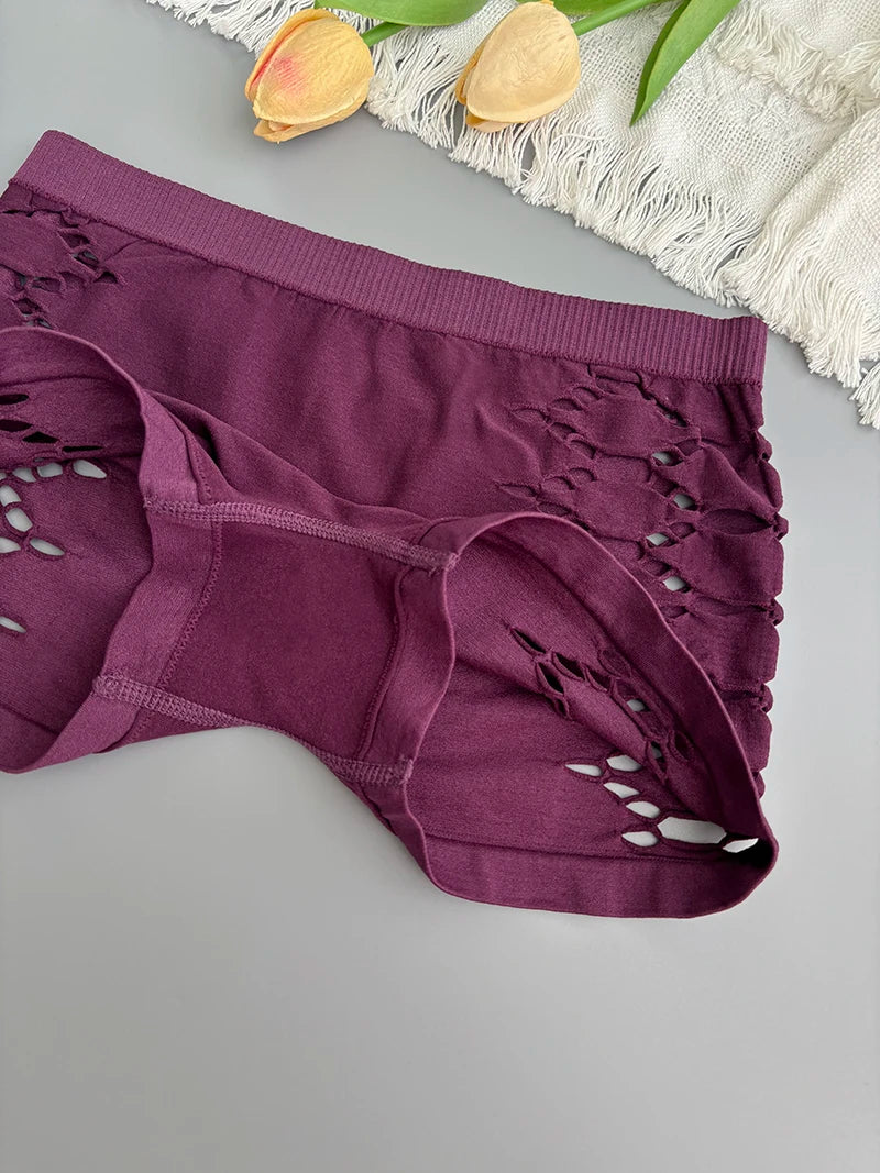 Seamless Sports Underpants Skirt Seamless Knickers Shorts Under The Skirt Sexy Side Mesh Hollow Out Boxer Panties Safety Panty