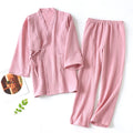 2026 Japanese Kimono Set 100%Cotton Pajamas Two-piece Couple Yukata Loose Men's And Women's Sweat Steaming Suit Home Service Set