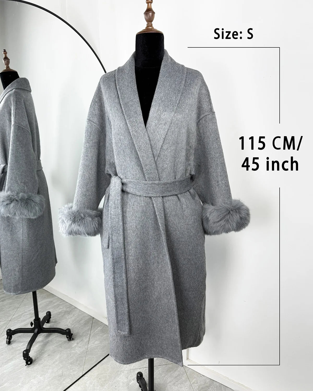 TARUXY Fox Fur Woolen Coats Women's Short Coat Office Lady Removable Elegant Double-sided Wool Overcoat 2025 New Cardigan Jacket
