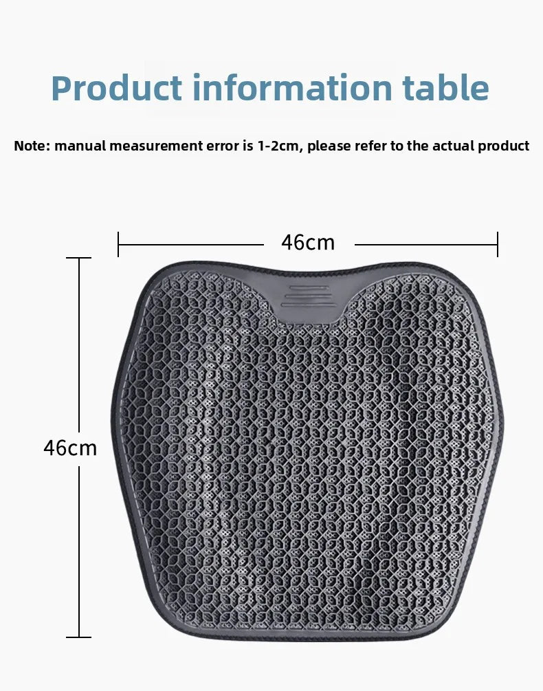 Honeycomb Design Gel Cushion Breathable, Soft and Easy to Clean Provides Comfortable Support Elastic Gel Car Seat Cushion