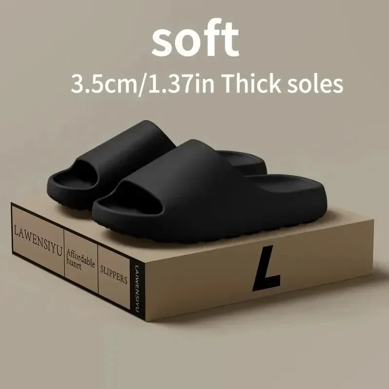 Women's Slippers EVA Soft Thick Soled Summer Fashion Slippers & Men's Yeezys Slides Beach Sandals