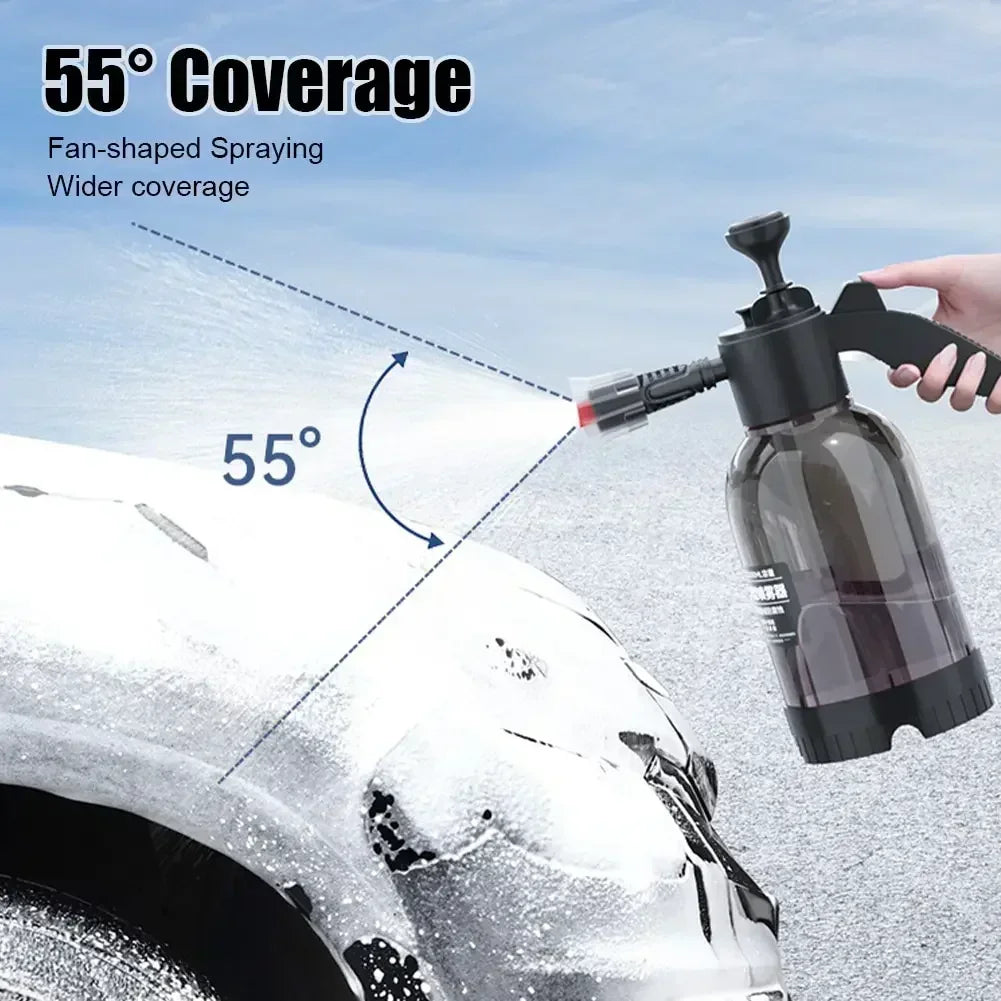 2L Hand Pump Foam Sprayer Snow Foam Gun Nozzle With Pressure Relief Valve Car Wash Spray Bottle Window Cleaning Tools
