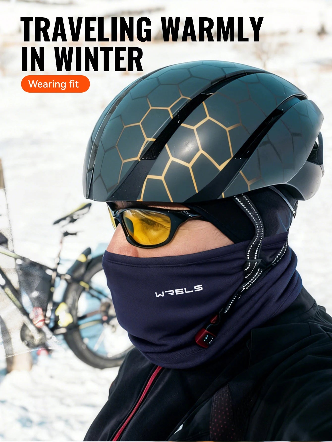 WRELS Winter Neck Gaiter Neck Warmer Cover Ski Gaiters for Men Women Fleece Thick Windproof Ski Mask Scarf Breathable Face Mask