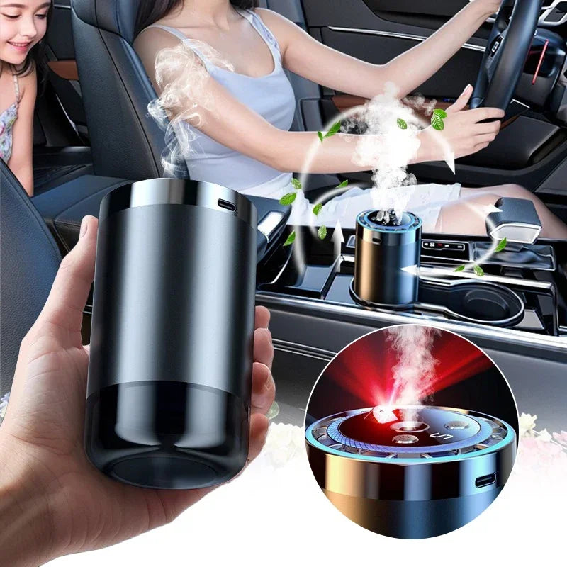 5 Modes Car Mounted Perfume Aromatherapy Automatic Spray Odor Removal Aluminum Alloy Colorful Atmosphere Light Star Ceiling
