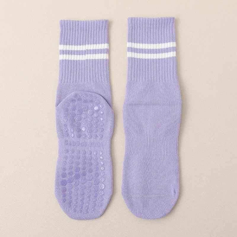 Professional Non-slip Yoga Socks Cotton Mid-tube Bottom Silicone Indoor Fitness Socks gym Floor Socks Dance Pilates Sports Socks