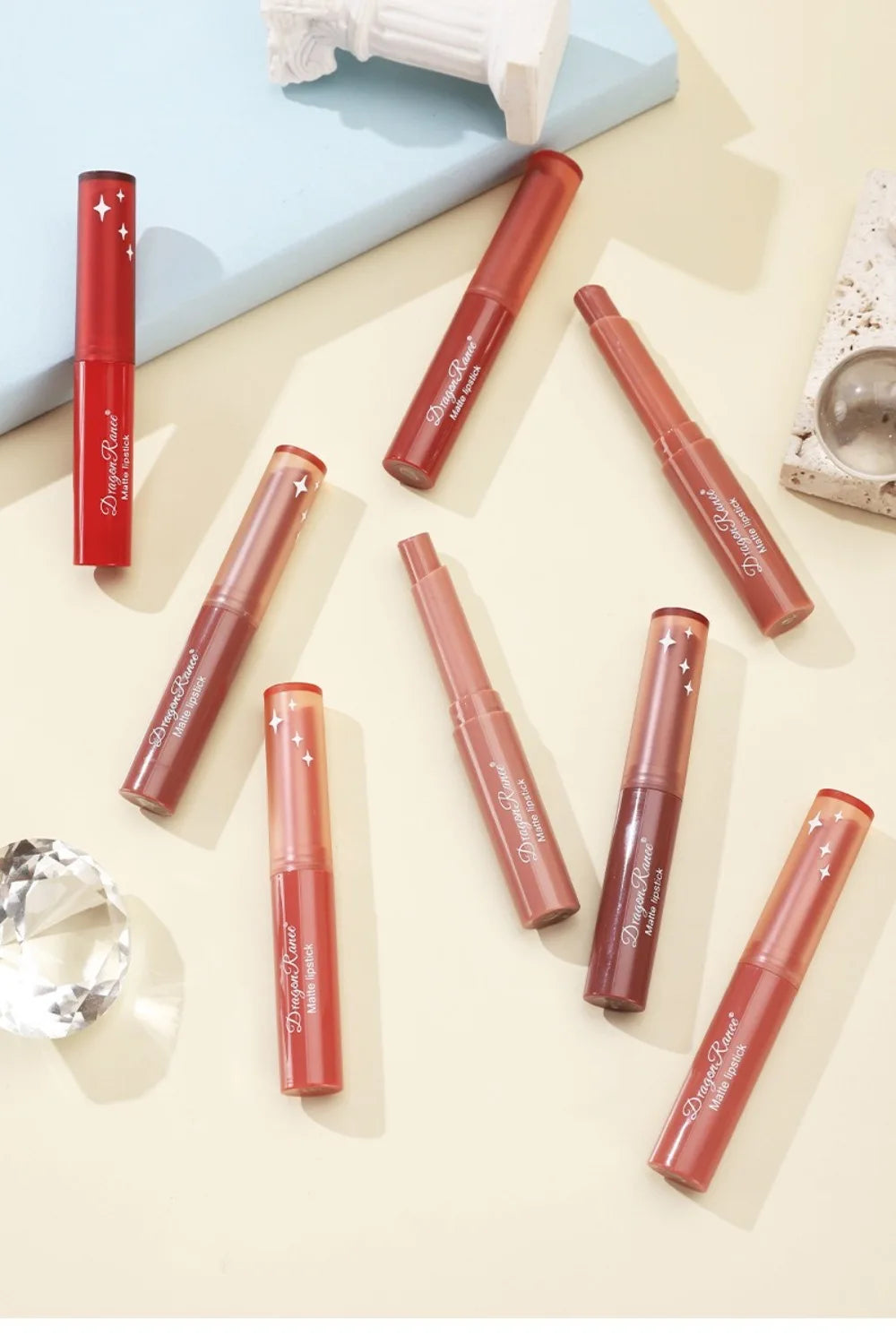 Nude Pink Matte Lipstick 12 Color Waterproof Long Lasting Lip Sticks Not Fading Sexy Red Velvet Solid Lip Gloss Women Lip Makeup