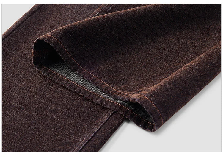 Semir Jeans Women Maillard Flocked Long Pants Cool Style 2025 New Winter Fleece Lined Loose Wide Leg Retro Women's Clothing