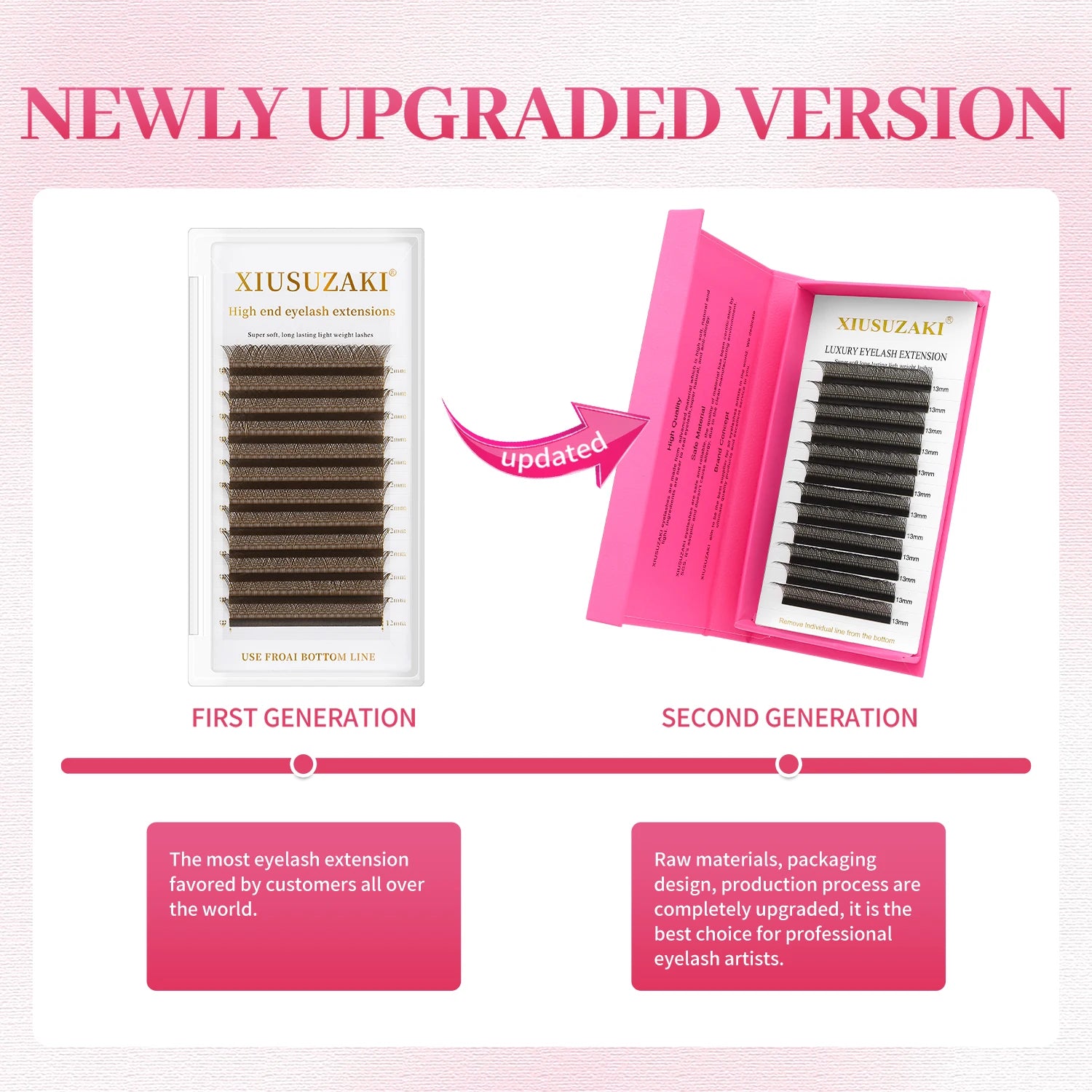 XIUSUZAKI YY Shape Black Brown Eyelashes Extensions Two Tips 2D YY False Lashes Natural Premade Volume Fans Individual Lashes