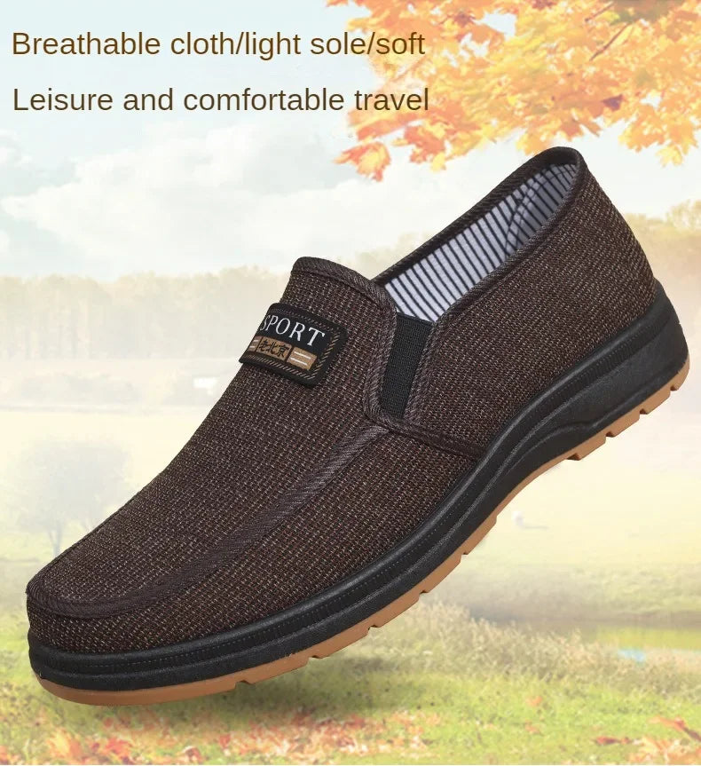 Hot selling men's sports shoes for spring and summer 2024, casual old Beijing walking shoes, breathable men's cloth shoes