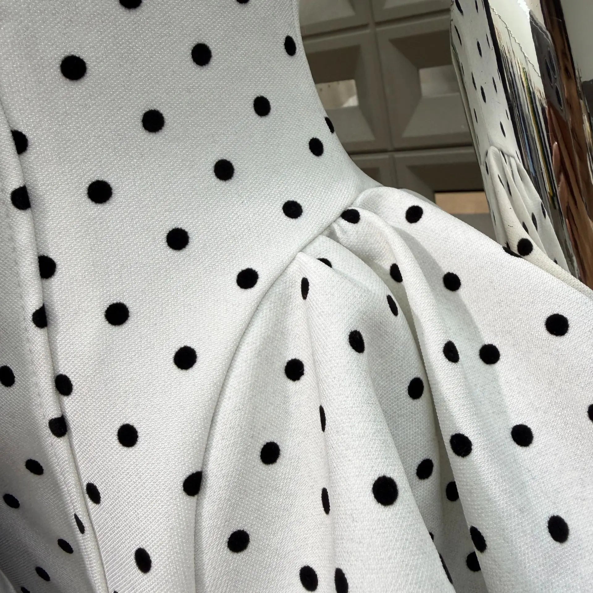 Women Sexy Strapless Backless Polka Dot Bow A Line Dress Party Birthday Evening Ball Gowns Nightclub Show Wear Fashion Vestido