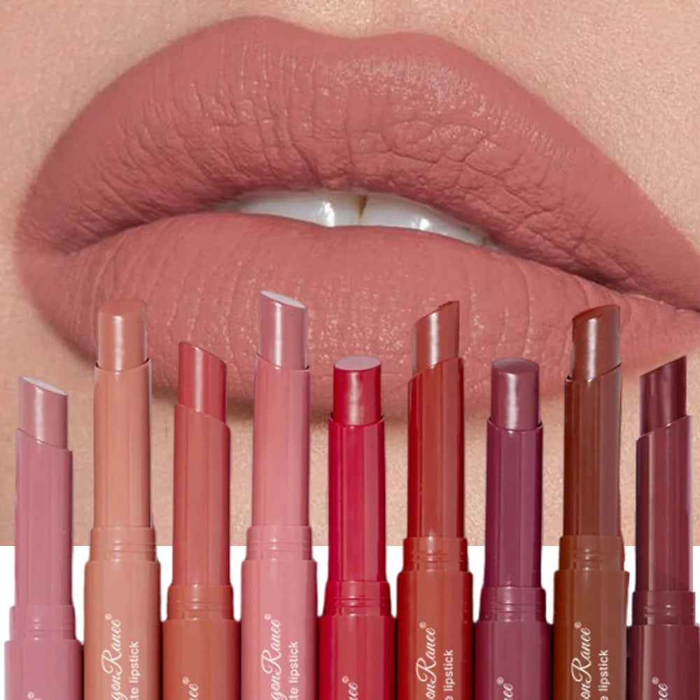 Nude Pink Matte Lipstick 12 Color Waterproof Long Lasting Lip Sticks Not Fading Sexy Red Velvet Solid Lip Gloss Women Lip Makeup