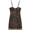 HXAO Women's Tulle Leopard Slip Dress Women's Dress Summer 2026 Mini Bustier Sleeveless Backless Dress Sexy Club Party Vestidos