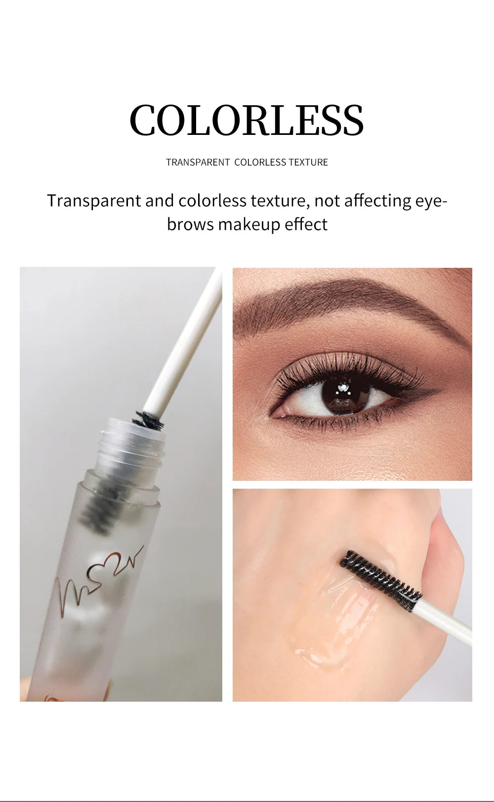 QIBEST Eyebrow Gel Styling Liquid Colorless Transparent Fixed Gel Waterproof Sweat-proof Eyebrow Repair Makeup Gel For Eyebrows