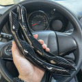Universal Car Steering Wheel Cover Anti-slip Bright Gloss Carbon Fiber Texture Steering Wheel Decoration Accessories 14.5-15inch