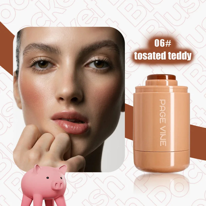 New Blush Stick 3-in-1 Cheek Lip Tinted Moistured Blush Stick Silky Brighten Blush Cream Blusher Cosmetics Tubes Matte Contour