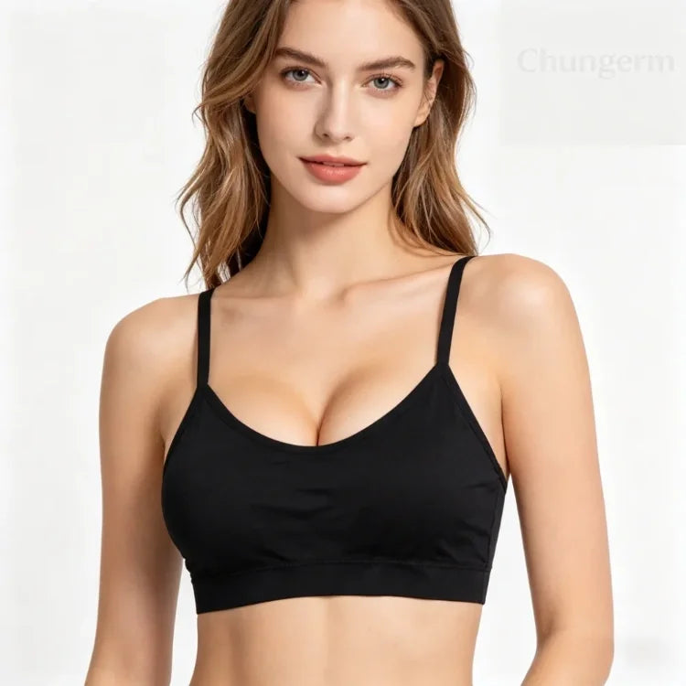 Sports Underwear Women Yoga Fitness Seamless Crop Top Wide Letter Straps Comfortable Workout Activewear Back Without Underwire