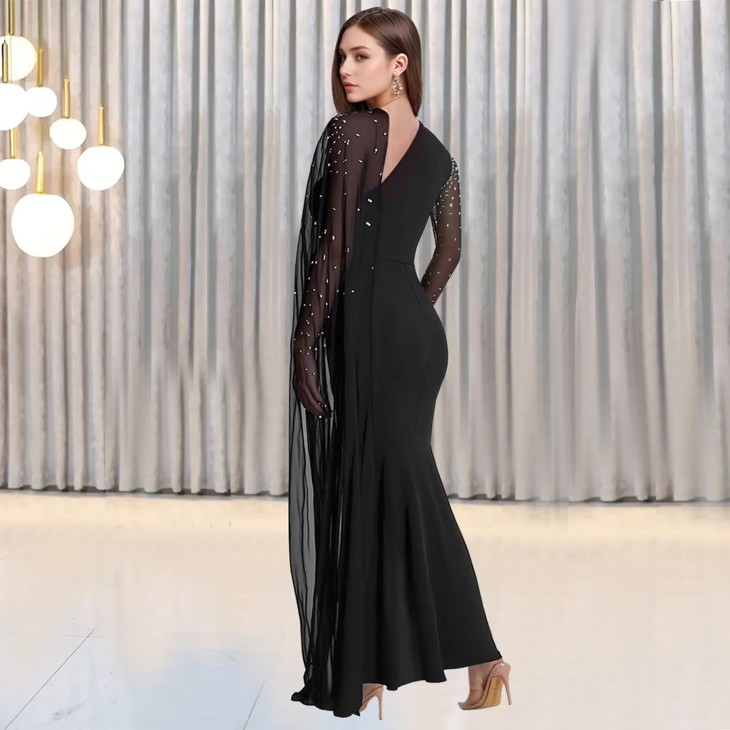 African Dresses For Women 2025 New Elegant Africa Clothing Turkey Wedding Party Long Dress Luxury rhinestone party dress Outfits