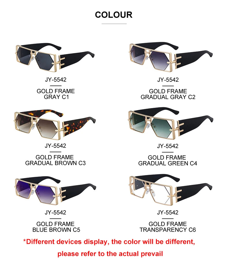 Steampunk Rectangle Sunglasses Women Men 2026 Luxury Hollow Metal Frame Sun Glasses Vintage Punk Hexagon Eyewear UV400 Shades