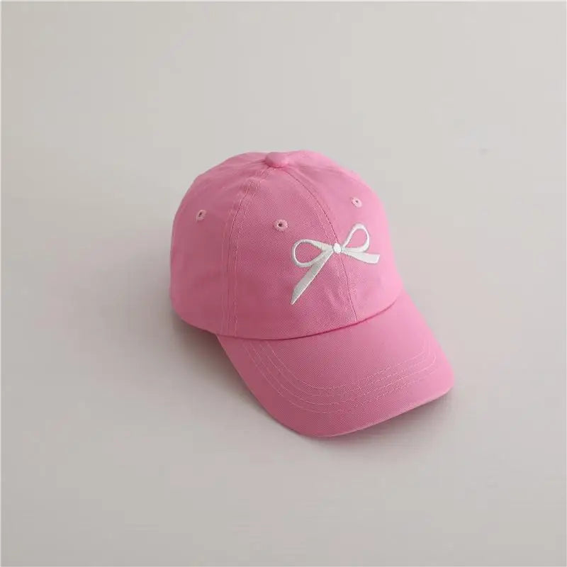 Fashion Children Embroidery Bow Baseball Hats Kids Accessories Boy Girl Vacation Sunscreen Hat Cotton Baby Adjustable Casual Cap