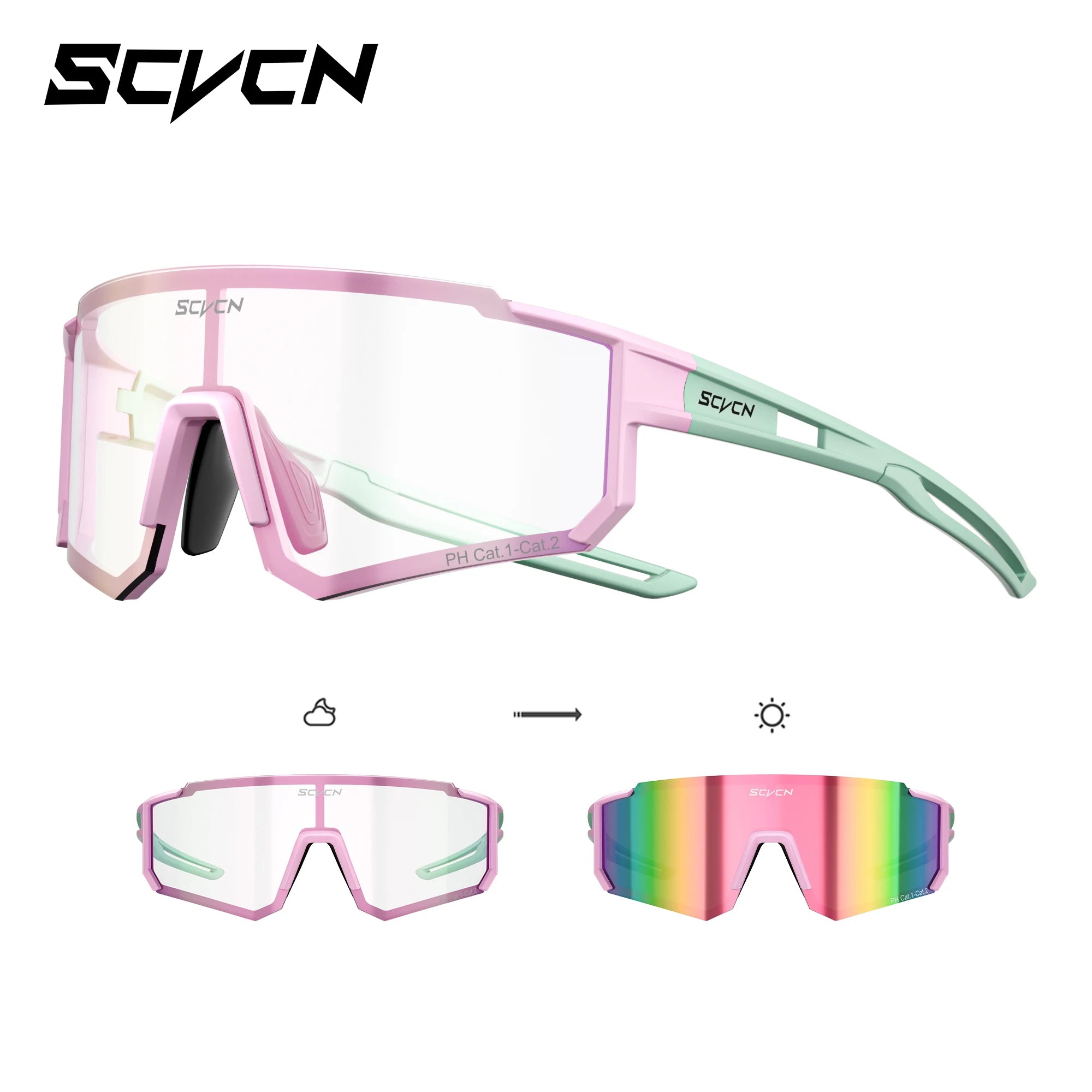 SCVCN Photochromic Sunglasses Outdoor Sports Bike Cycling Glasses Man MTB Climbing Glasses Women Driving Bicycle Eyewear New