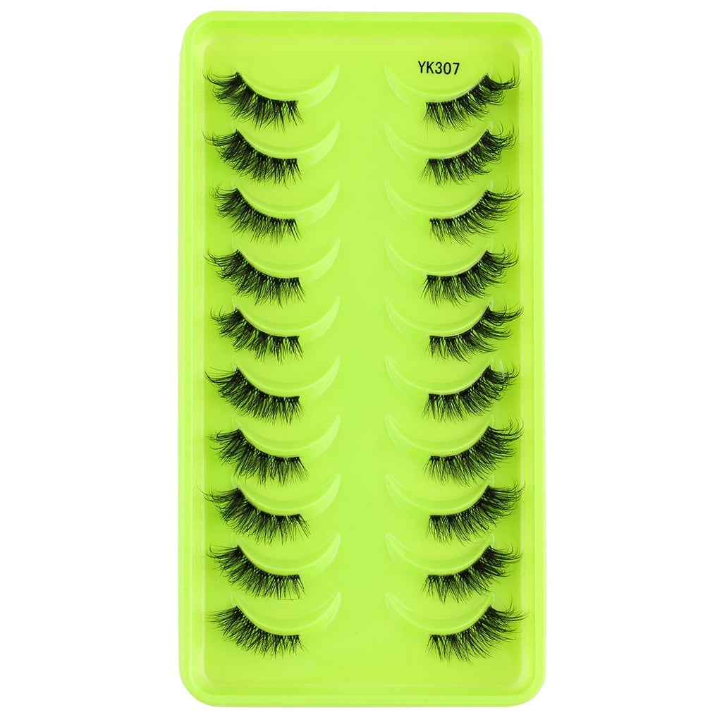 New Half Eyelashes 3/10Pairs Half Lashes Natural 3D Cat Eye Lashes Clear Stem False Eyelash Extension Makeup Faux Cils maquiagem