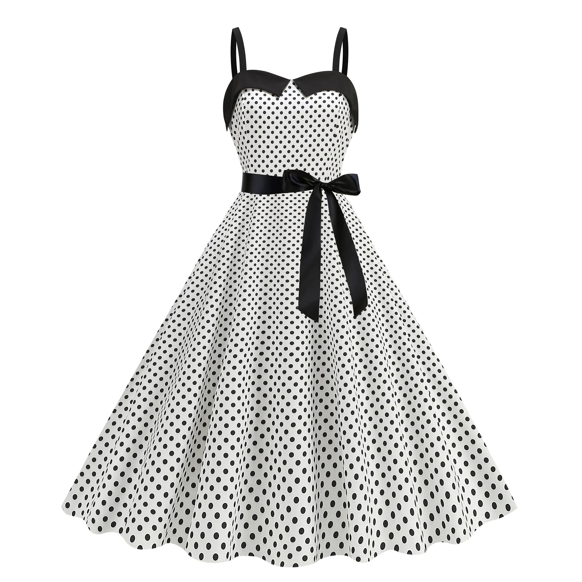 Elegant Women Pink Polka Dot Dress Summer Robe Hepburn 1950s 60s Vintage Sexy Halter Rockabilly Retro Party Dresses 2026 Vestido