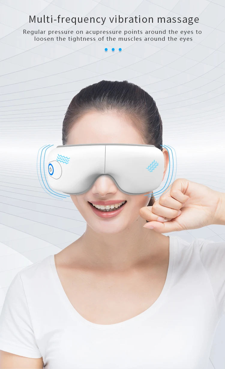 Folding Eye Massager Eye Mask with Bluetooth Music Airbag Compression Eye Care Device Gift for Eye Strain Dry Eye Improve Sleep