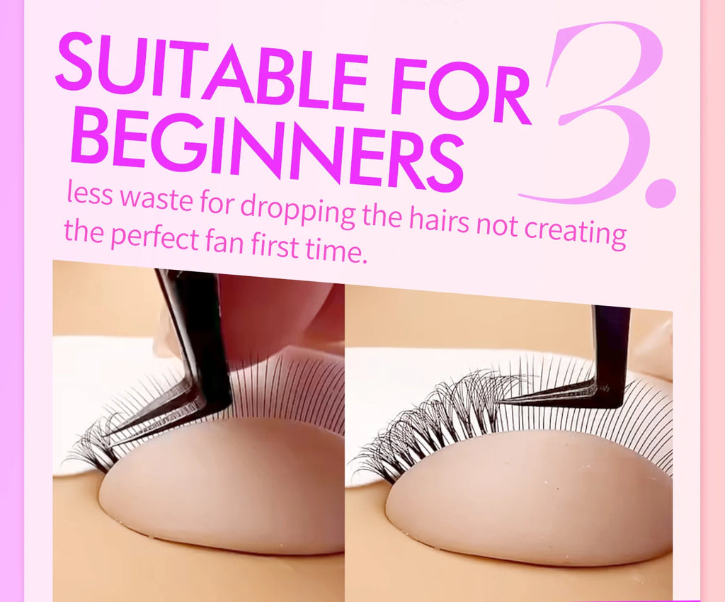 ABONNIE Loose 8D-20D Pointy Base Short Stem Premade Russian Volume Fans Faux Mink Premade Eyelash Extensions Makeup Cilios
