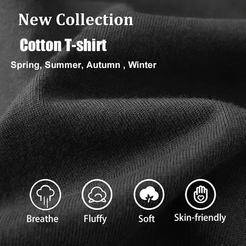 2025 Latest Original Pattern Printed Cotton T-shirt Men's Summer Casual Top Short Sleeve Classic Fashion Crew-neck T-shirt