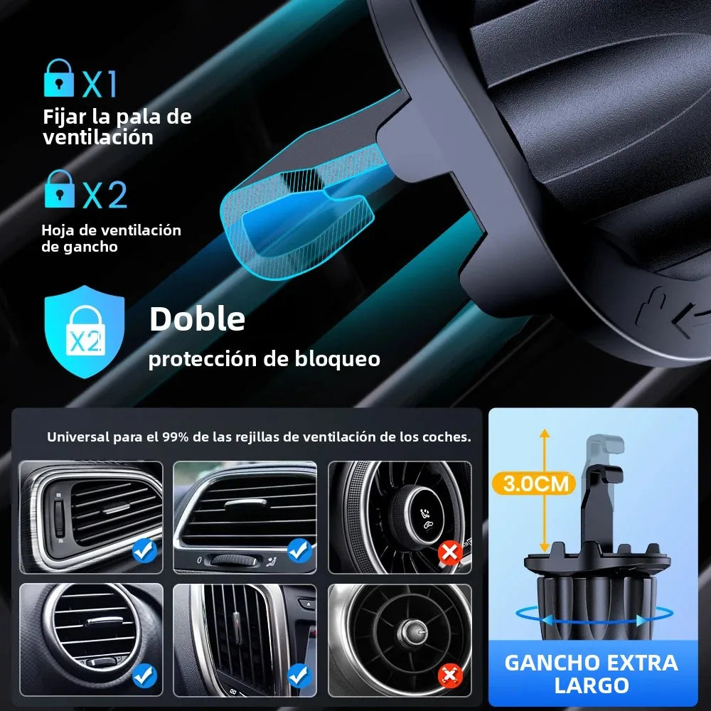 TOPK Car Phone Holder Air Vent Mount for Big Phones & Thick Cases | Hands-Free Clamp Cradle for iPhone, Samsung, All Smartphones
