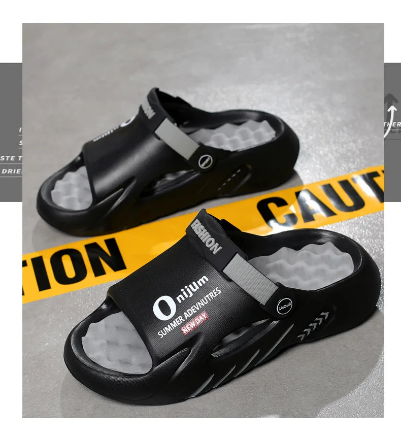 Pallene Summer Men's Slippers EVA Lightweight Slides Indoor Outdoor Sandals Leisure Beach Shoes Comfort Soft Sole Men's Slippers