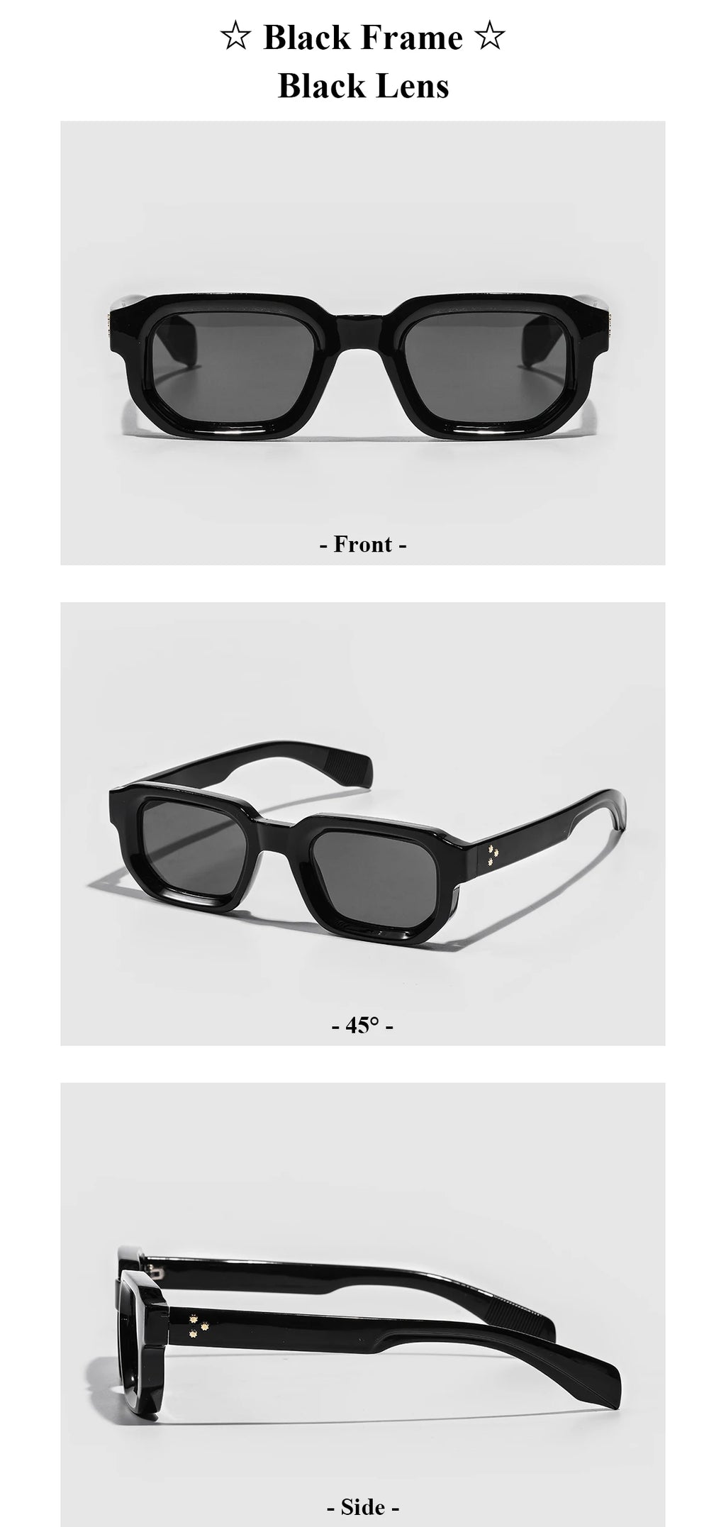 Ruiao Men Vintage Rectangle Frame Sunglasses Fashion Retro Sun Glasses Luxury Brand Design UV400 Shades Eyewear Women Sun Glasse