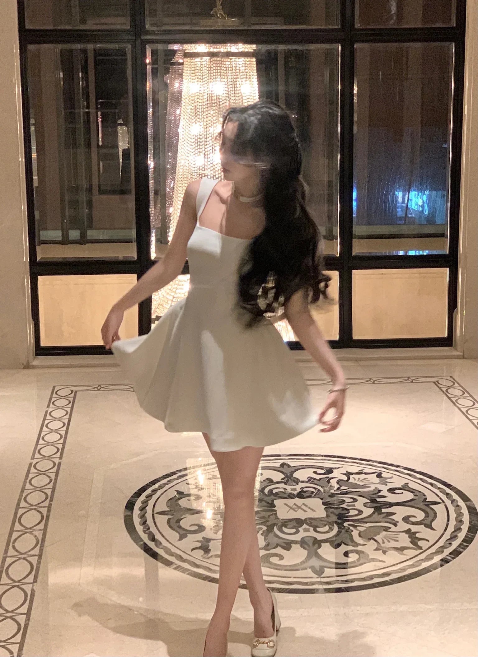 Elegant Korean Fashion Summer Evening Party Red U-neck Sling Dress Lady Casual High Waist Sleeveless Strap Mini Dress for Women