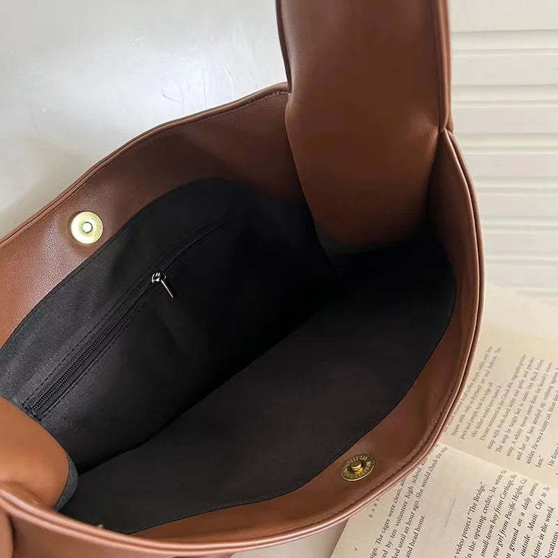 Large Capacity Tote Bag Women's New Trendy Shoulder Bag Simple and Versatile Commuter Bag Fashion Trendy Student Classroom Bag