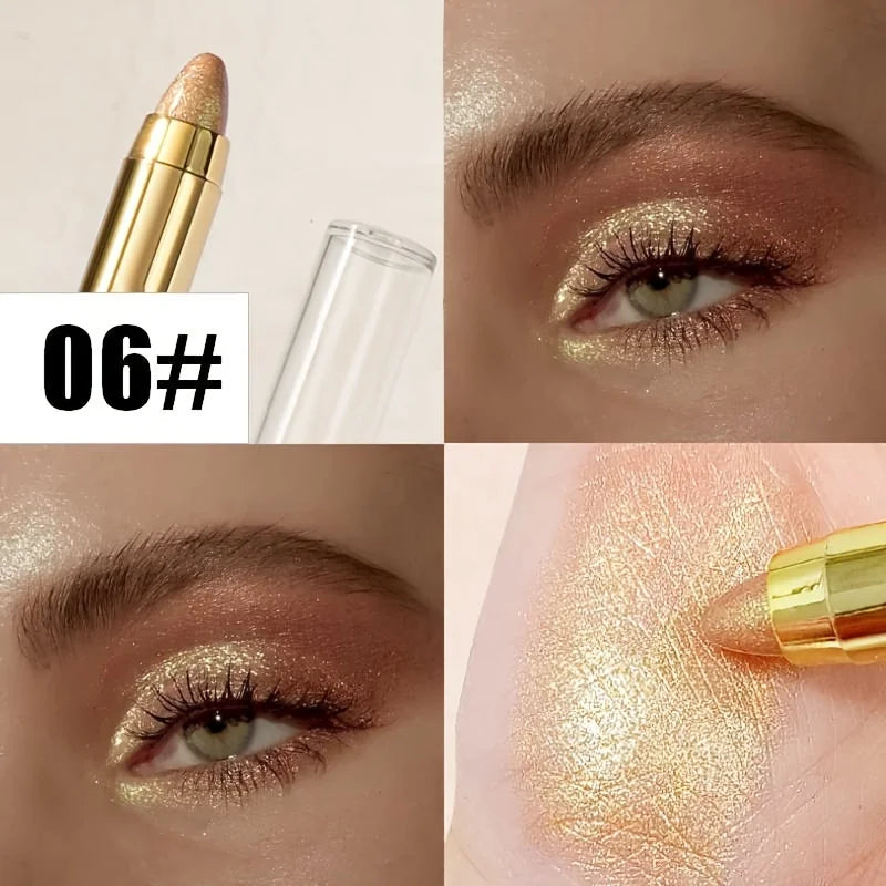 Waterproof Pearly Eyeshadow Pencil Stick 7 Colors Long Lasting Glitter Shimmer Eyeshadow Pen Eyeliner Stick Eyes Makeup Tools