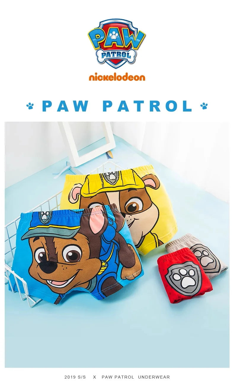 4Pcs/Lot 100% Genuine Paw Patrol Boys Underwears Cotton Children Panties Cartoon Kids Underpants Breathable Briefs for Boy