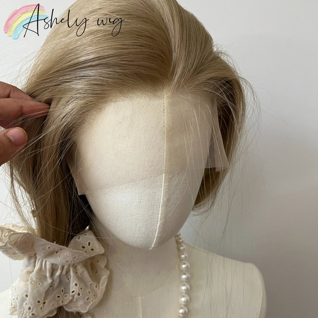 Ashely Platinum Blonde Wig 26inch 13x4 Lace Front Wig Long Straight Synthetic Lace Wigs High temperature Fibers for Cosplay