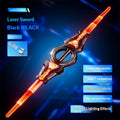 Fire spinning sword, double-edged light sword, children's toy sword, boy's double headed telescopic bearing, rotating knife, lum