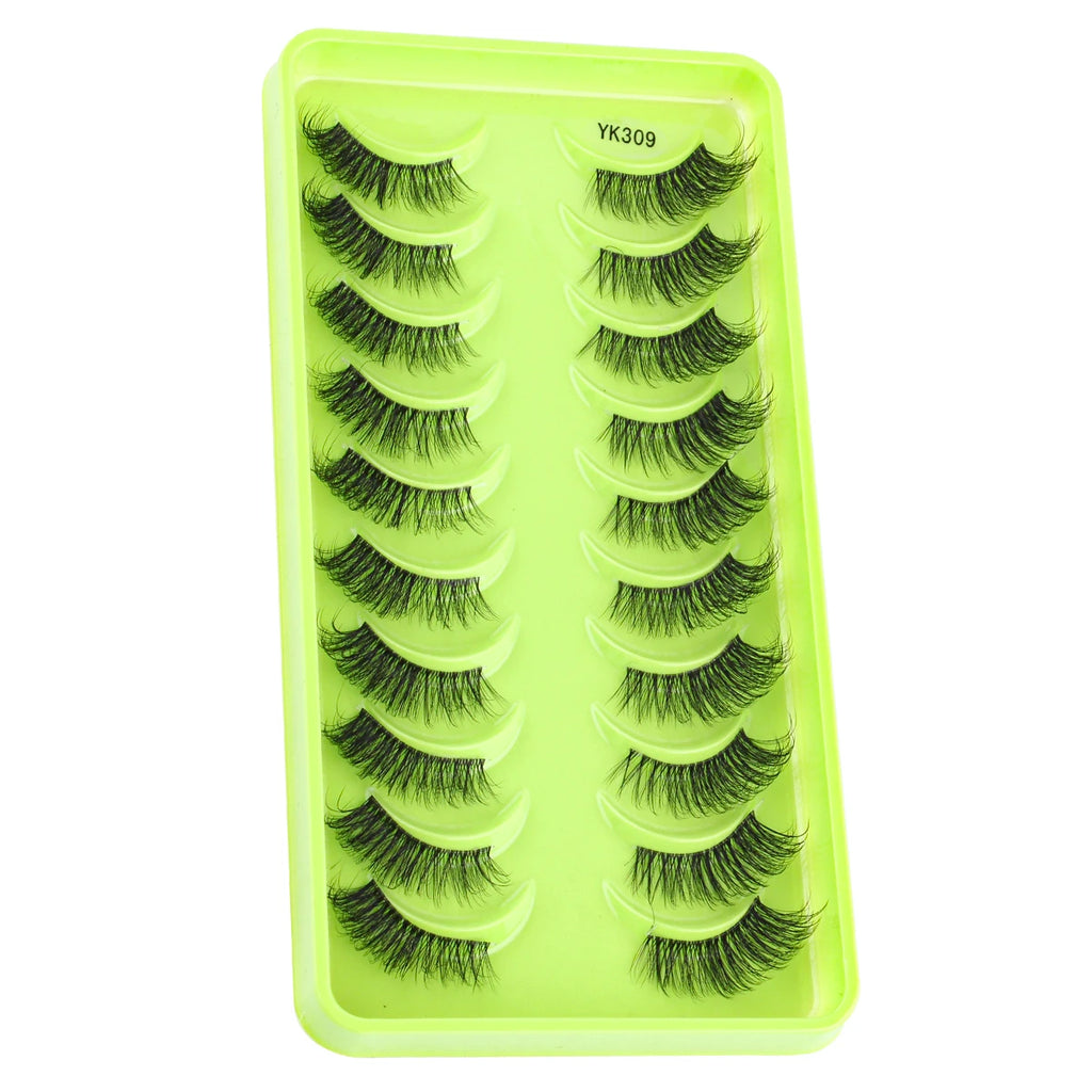 New Half Eyelashes 3/10Pairs Half Lashes Natural 3D Cat Eye Lashes Clear Stem False Eyelash Extension Makeup Faux Cils maquiagem
