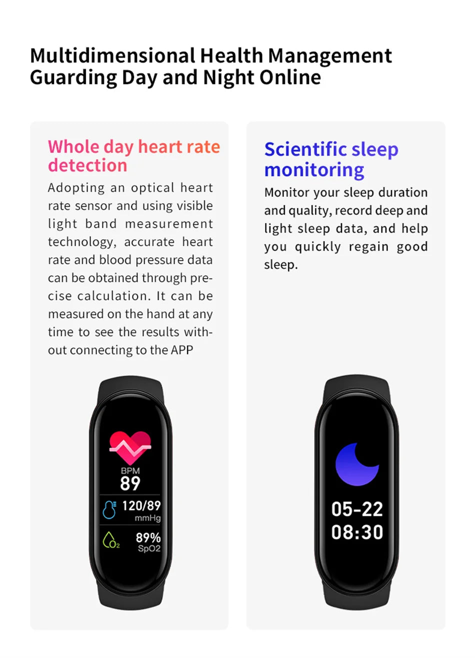 2026 New Hot Amoled Men Smart Band Women Heart Rate Smart Wartch Waterproof Smart Bracelet Sport Fitness Tracker For Android IOS