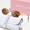 JUNCTURE Popular Fashion Oval Sun Glasses for Female Male Travel UV400 Shades Women Men Rimless Sunglasses Lentes De Sol Mujer