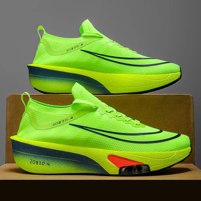 Men's Lightweight Running Shoes - Breathable Low-Top Sneakers with Cushioned Soles, Arch Support, and Anti-Slip Texture - Knit Fabric and Mesh Design, Suitable for Marathon, Gym, Jogging, and Gymnastics - Gradient Color - Sne
