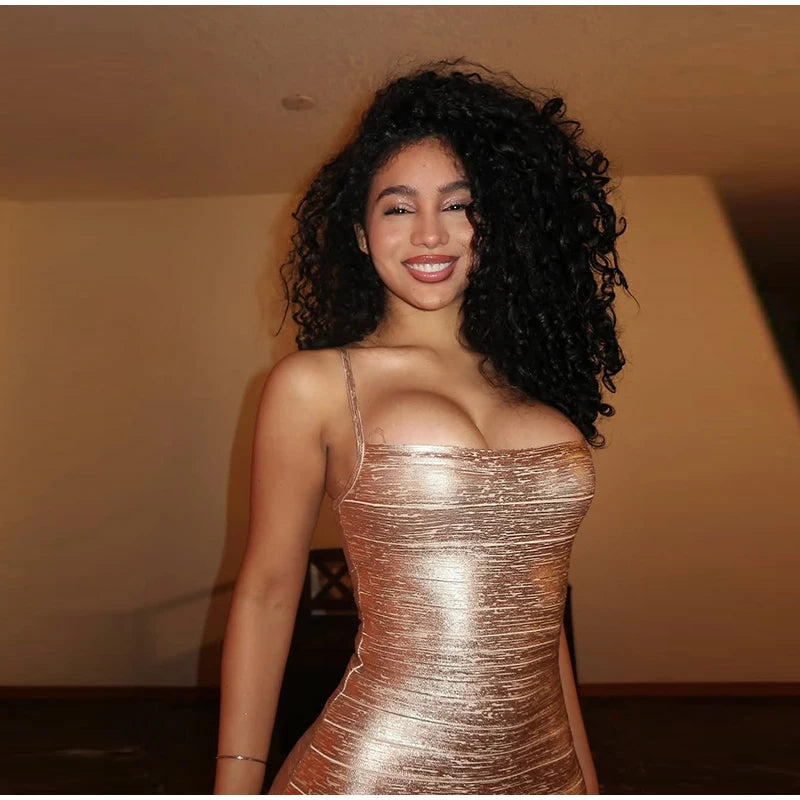 Metallic Shimmer Spaghetti Strap Sweetheart Neck Maxi Dress Bodycon Bandage For Women Night Out Party And Evening Wear