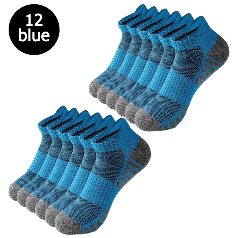 6/12 pairs of anti odor and sweat absorbing mesh breathable socks suitable for running outdoor sports men's and women's socks