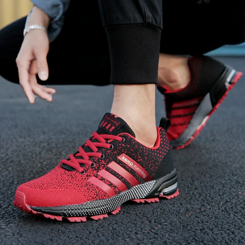 New men's and women's flying mesh surface spring summer breathable casual sports shoes flat vulcanized couple running big size48