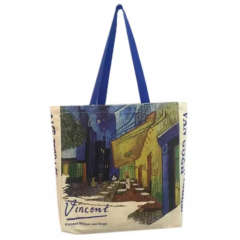 Van Gogh Morris Shoulder Bags for Women Vintage Shopping Bag with Handle Zipper Casual Canvas Tote Bag Bolsa Feminina